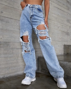 European style fashion holes jeans
