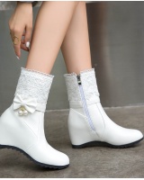 High-heeled slipsole short boots bow women's boots