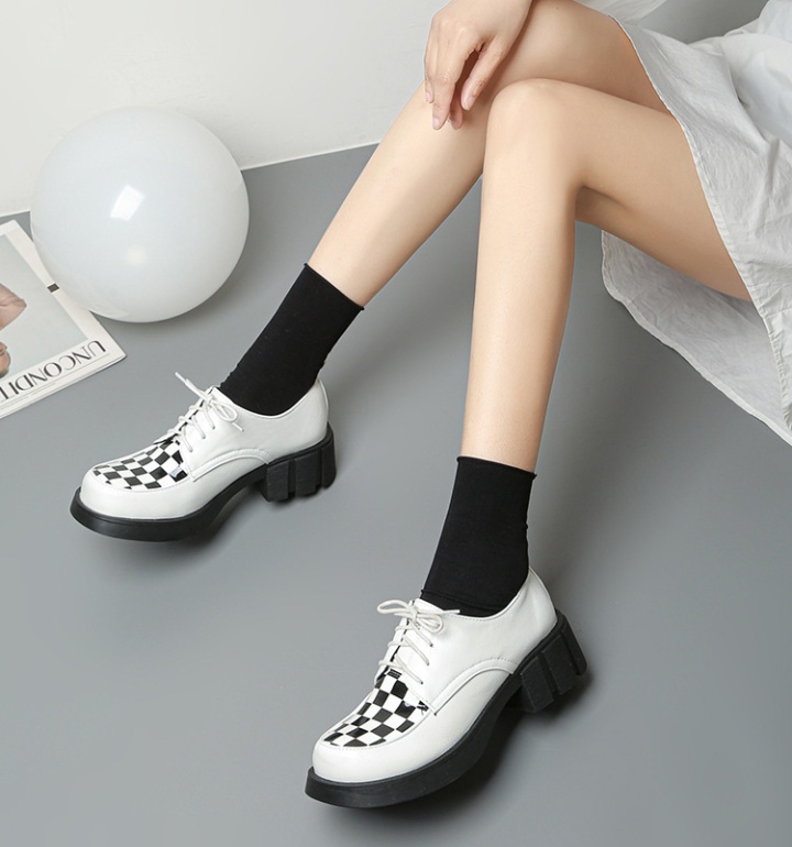 Bandage large yard loafers plaid shoes for women