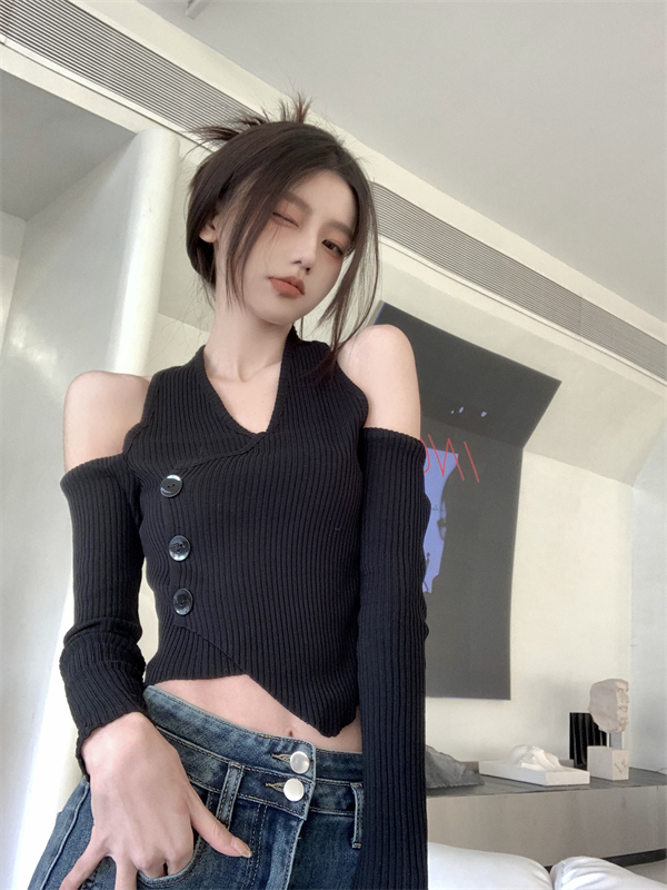 Strapless bottoming shirt hollow cardigan for women