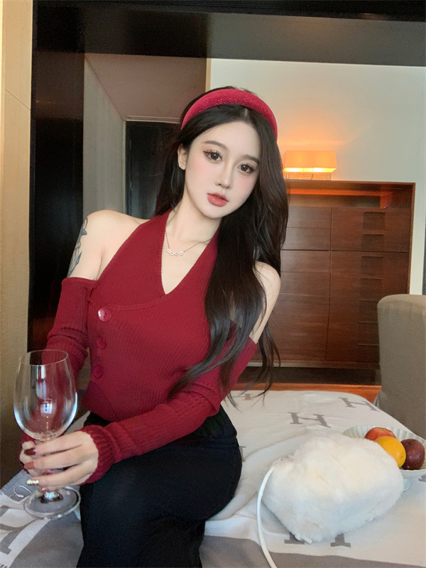 Strapless bottoming shirt hollow cardigan for women