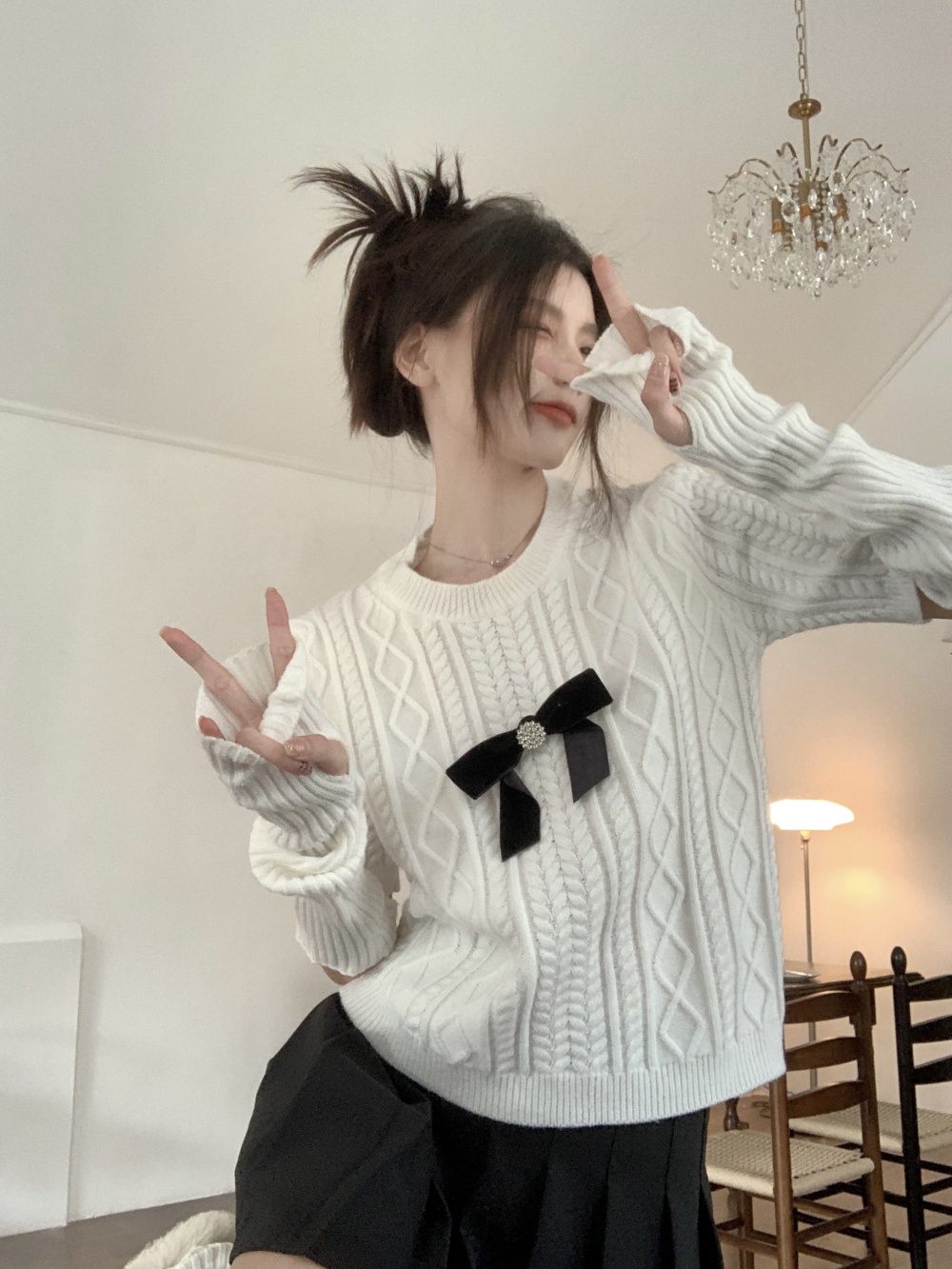 Knitted sweater detachable tops for women