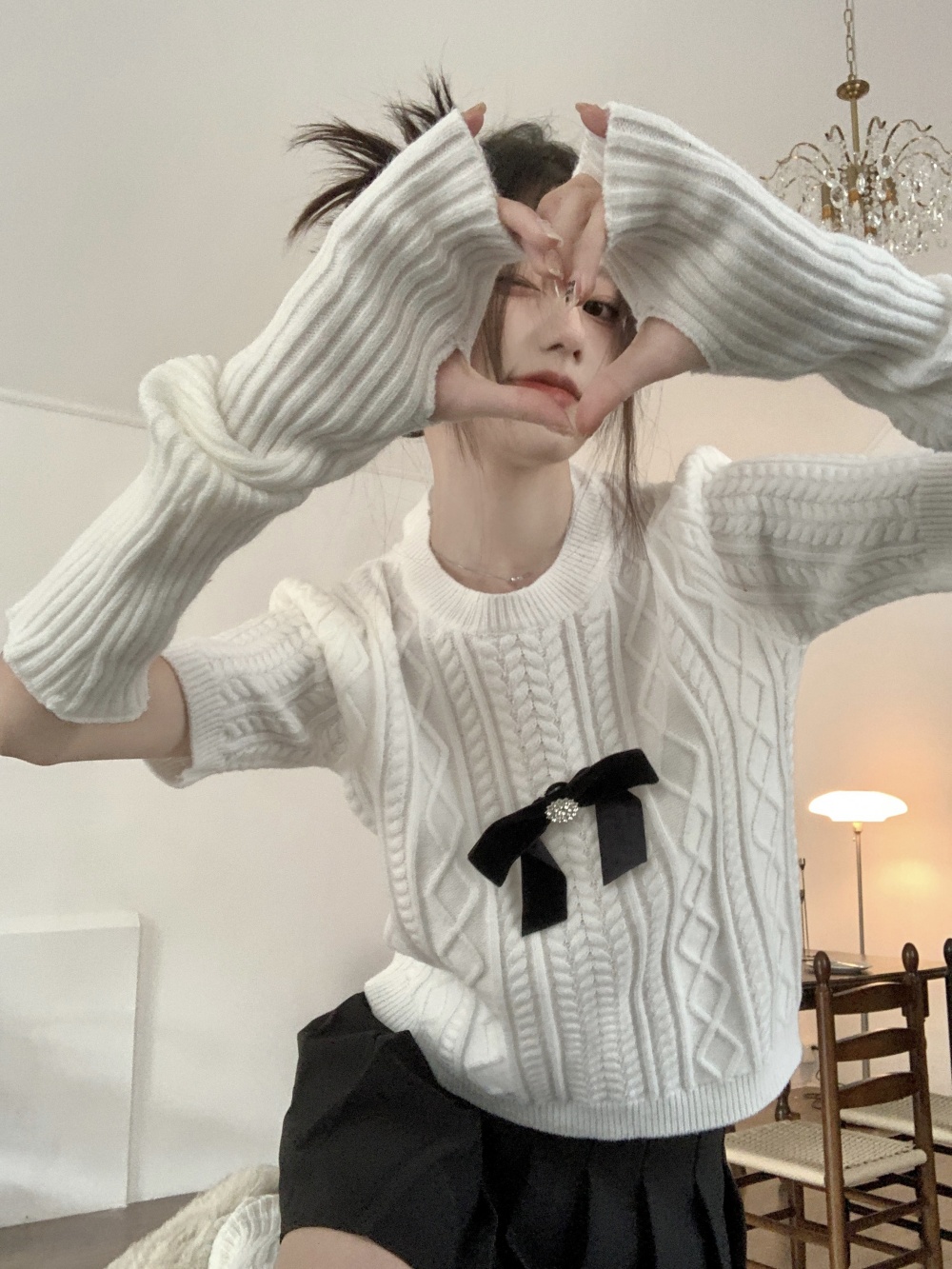 Knitted sweater detachable tops for women