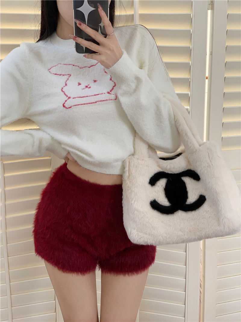 Lazy sweater imitation of mink hair tops for women