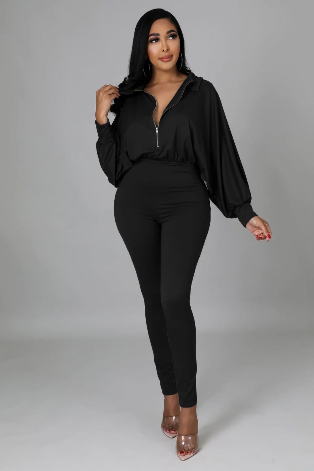 Tight temperament jumpsuit long sleeve cardigan for women