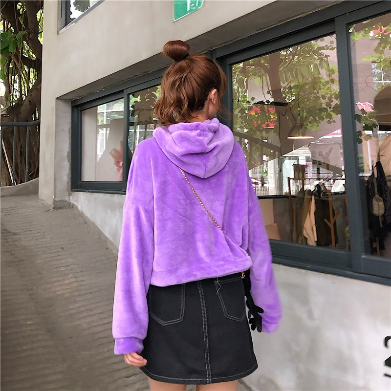 Thermal short coat autumn and winter hoodie for women
