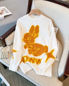Fat sister loose bunny thick sweater
