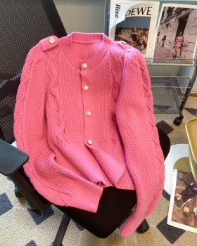 Twist knitted spring sweater fashion short retro coat