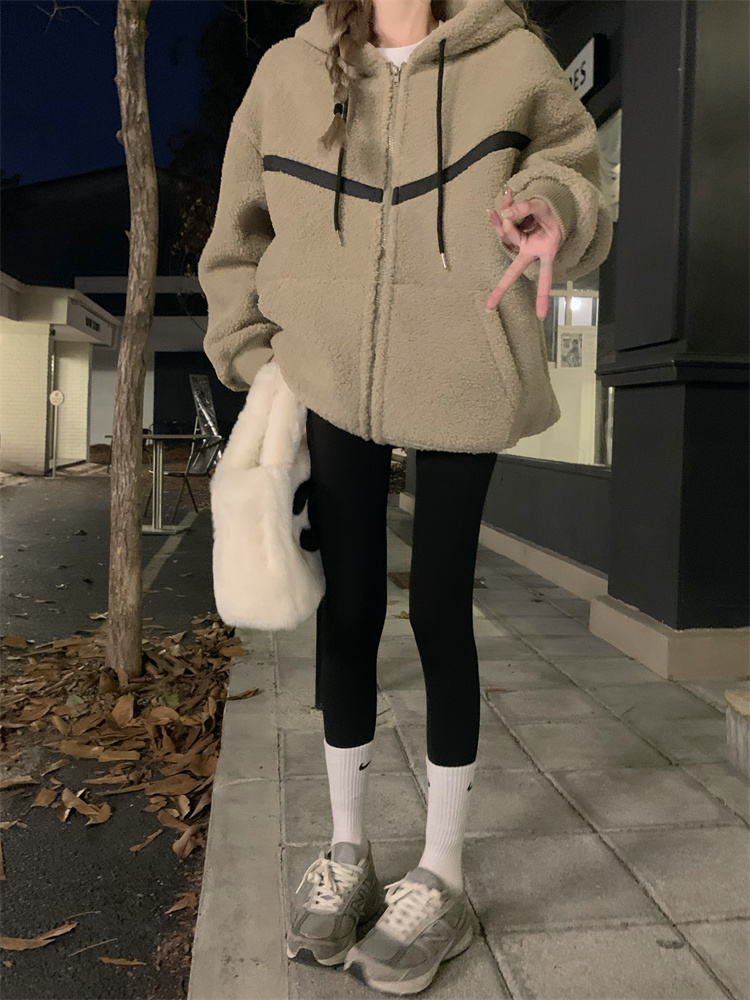 Hooded long sleeve cotton coat thermal coat