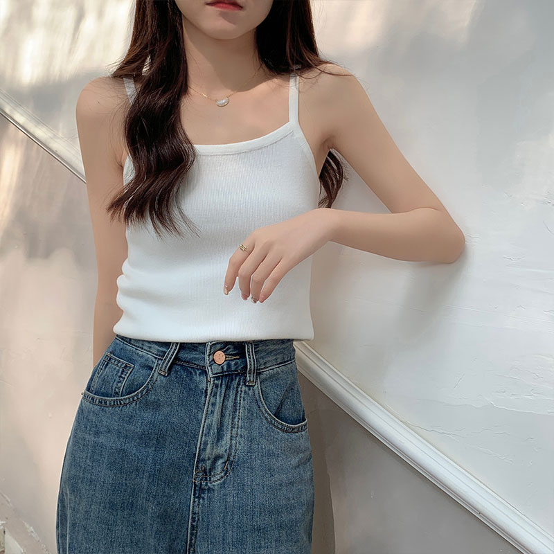 Spring and summer knitted tops pure small sling