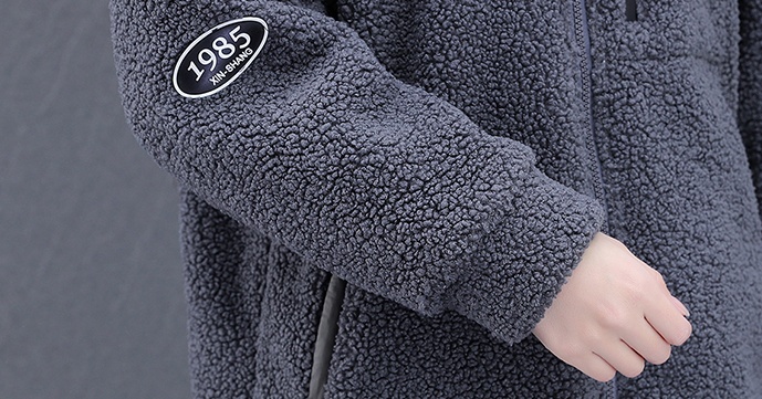 Plus velvet thermal coat lambs wool Casual tops for women