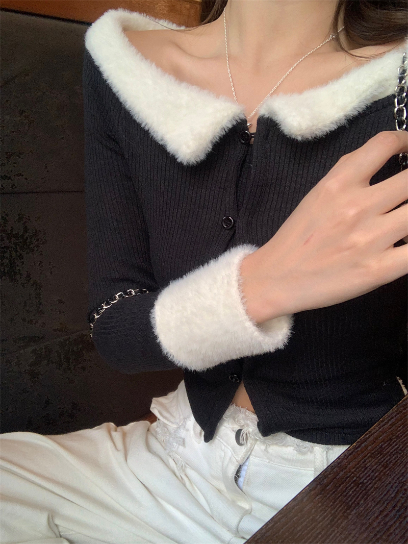 Elmo sweater flat shoulder tops for women