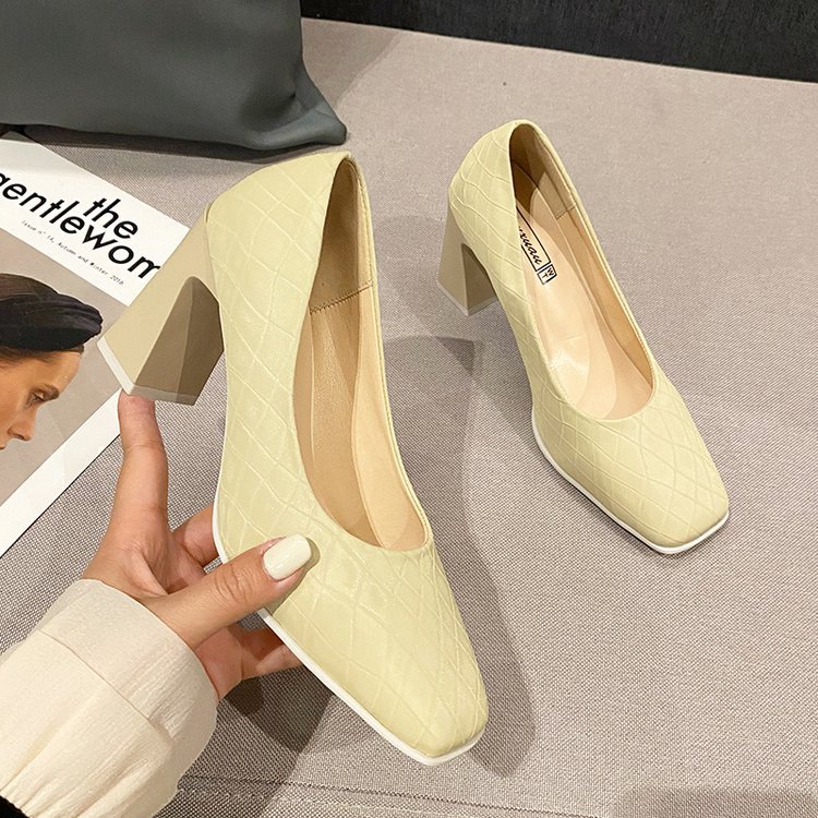 Spring fashion high-heeled shoes low Korean style shoes