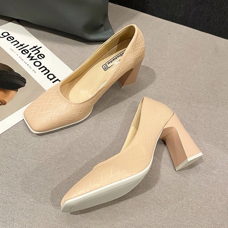 Spring fashion high-heeled shoes low Korean style shoes