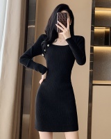 Package hip long sleeve dress knitted bottoming sweater