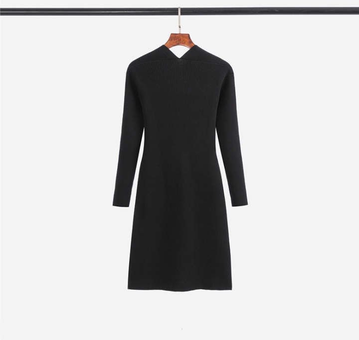 Package hip long sleeve dress knitted bottoming sweater