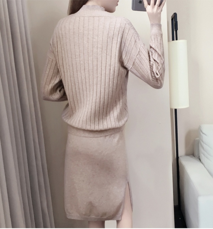 Winter sweater sleeveless dress 2pcs set for women