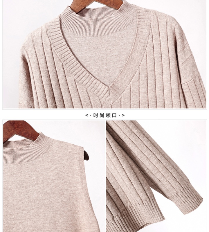 Winter sweater sleeveless dress 2pcs set for women
