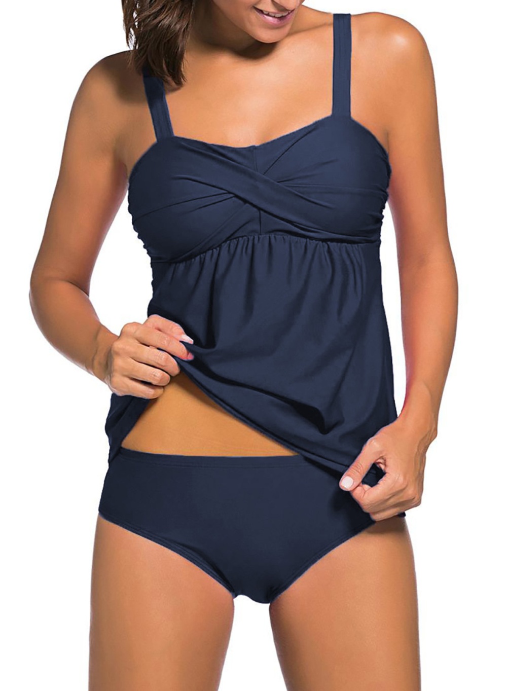 Large yard conservatism low-waist separates swimsuit for women