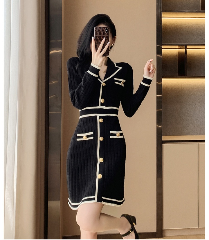 Knitted ladies temperament fashion and elegant dress