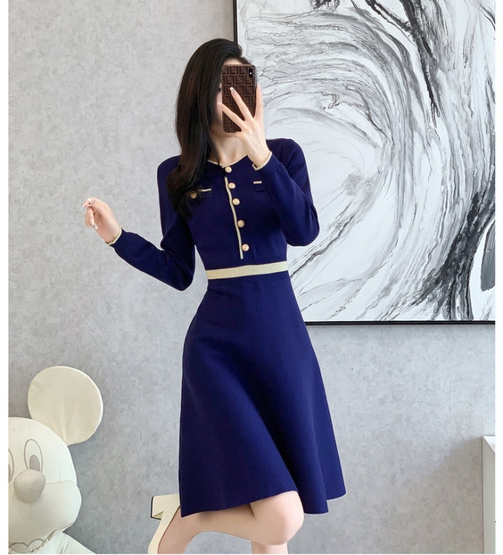 Simple temperament knitted fashion and elegant dress