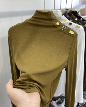 Long sleeve bottoming shirt high collar tops for women
