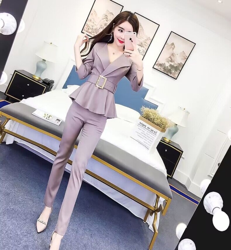 Spring and summer business suit pencil pants a set