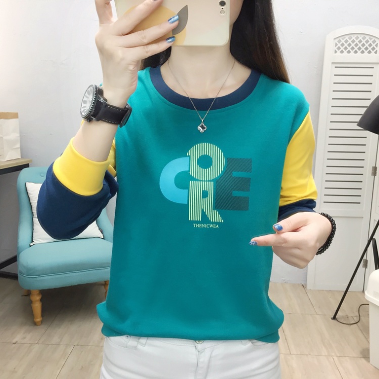 Large yard splice tops spring round neck T-shirt for women