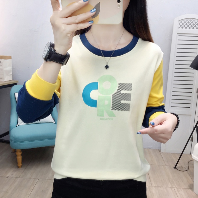 Large yard splice tops spring round neck T-shirt for women