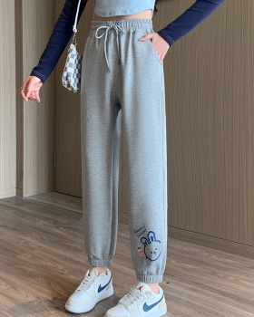 Slim spring and autumn sweatpants gray loose casual pants