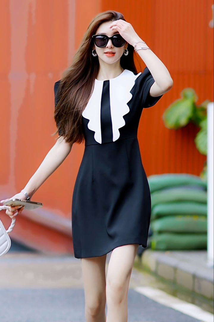 France style puff sleeve summer dress for women
