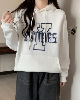 Thick printing hooded complex hoodie for women