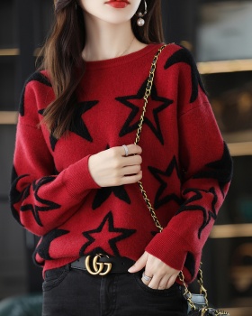 Loose mixed colors pullover autumn and winter sweater