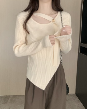 Irregular tether fashionable knitted unique sweater