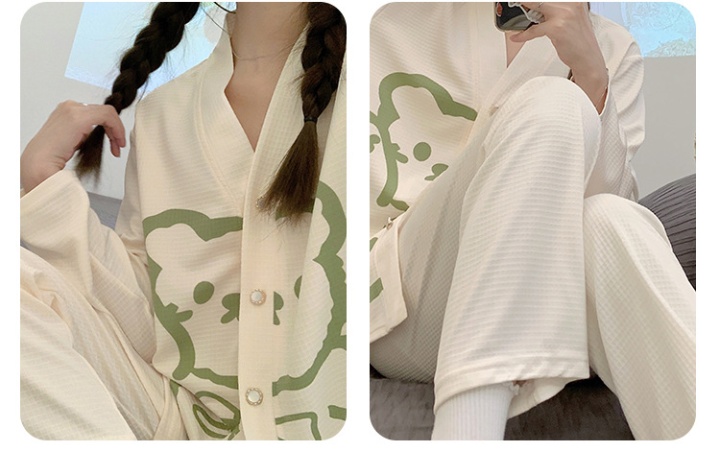 Homewear spring and autumn pajamas 2pcs set for women
