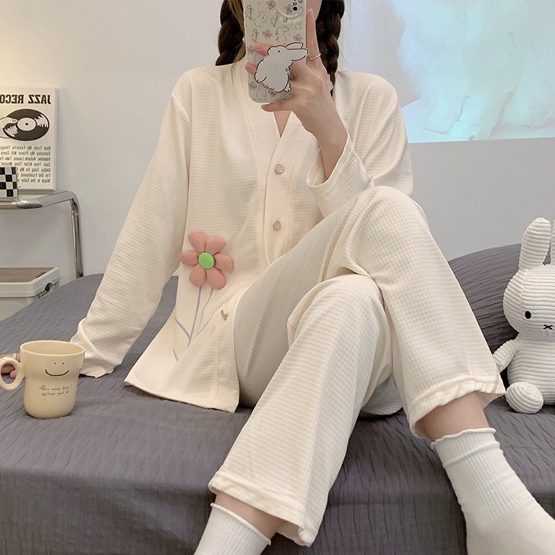 Homewear long sleeve pajamas 2pcs set for women