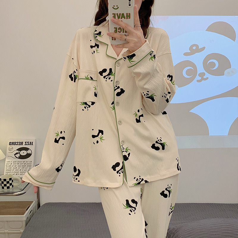 Bubble pajamas homewear cardigan 2pcs set for women