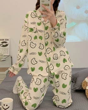 Casual pajamas cotton cardigan 2pcs set for women