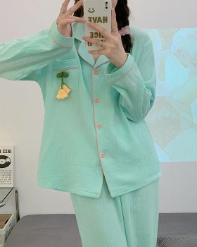 Wears outside cardigan cotton pajamas 2pcs set for women