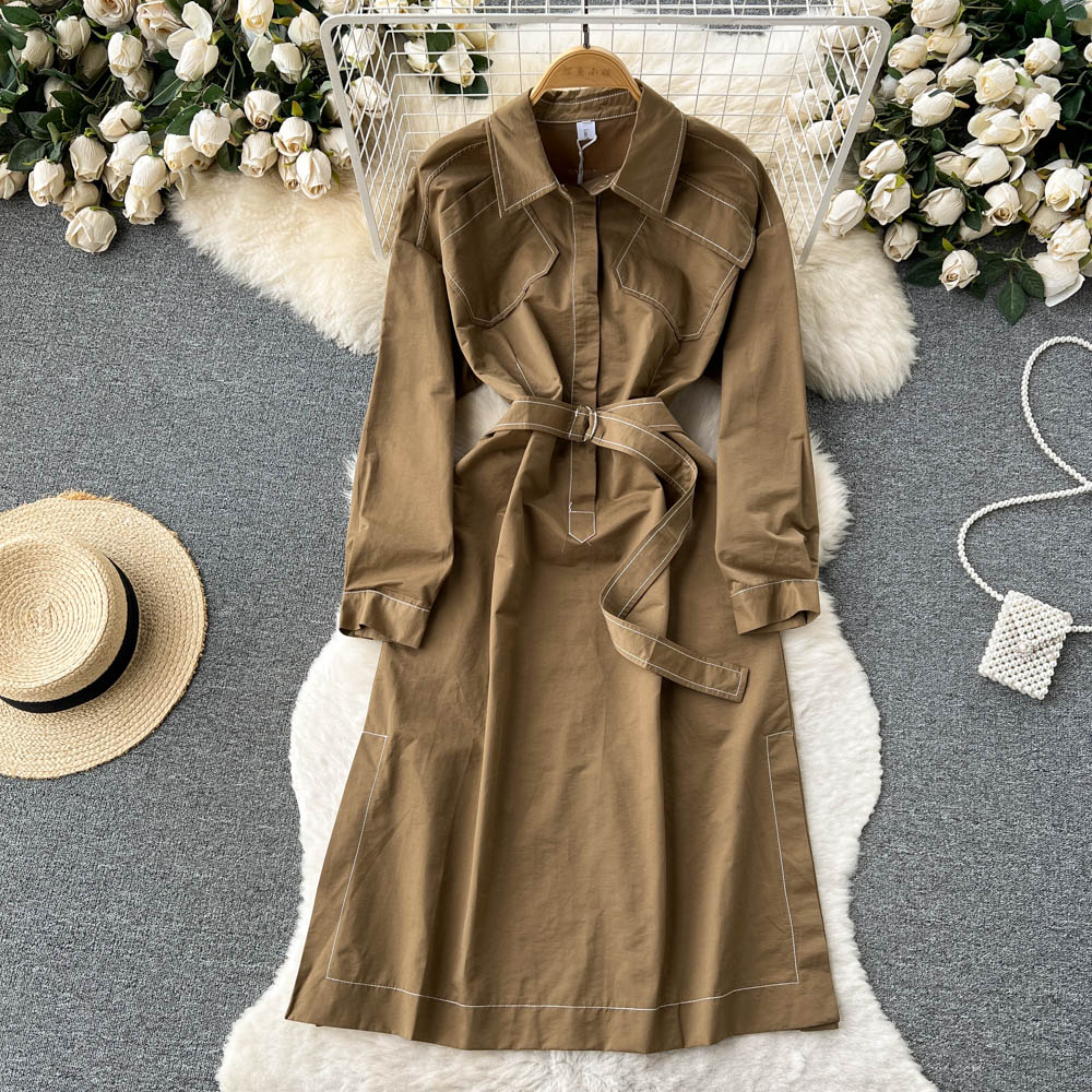 Long fashion overcoat autumn and winter windbreaker for women
