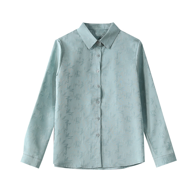 Long sleeve silk tops spring and autumn shirt for women