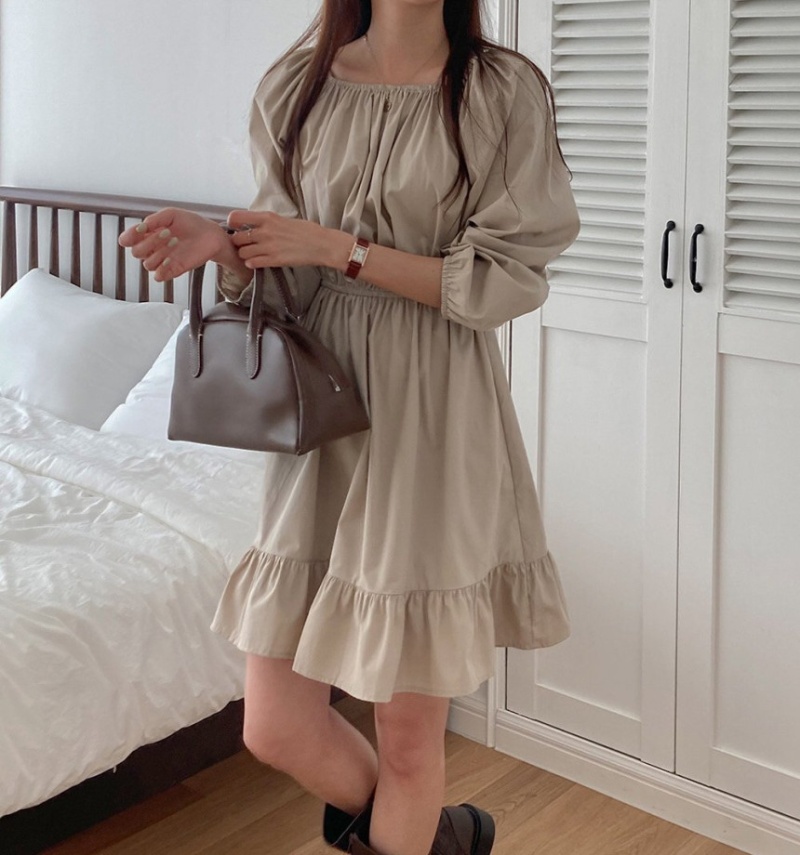 Strapless pinched waist folds fashion spring dress