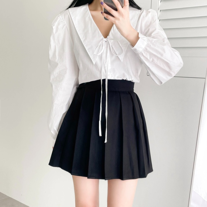 Puff sleeve Korean style shirt all-match simple tops