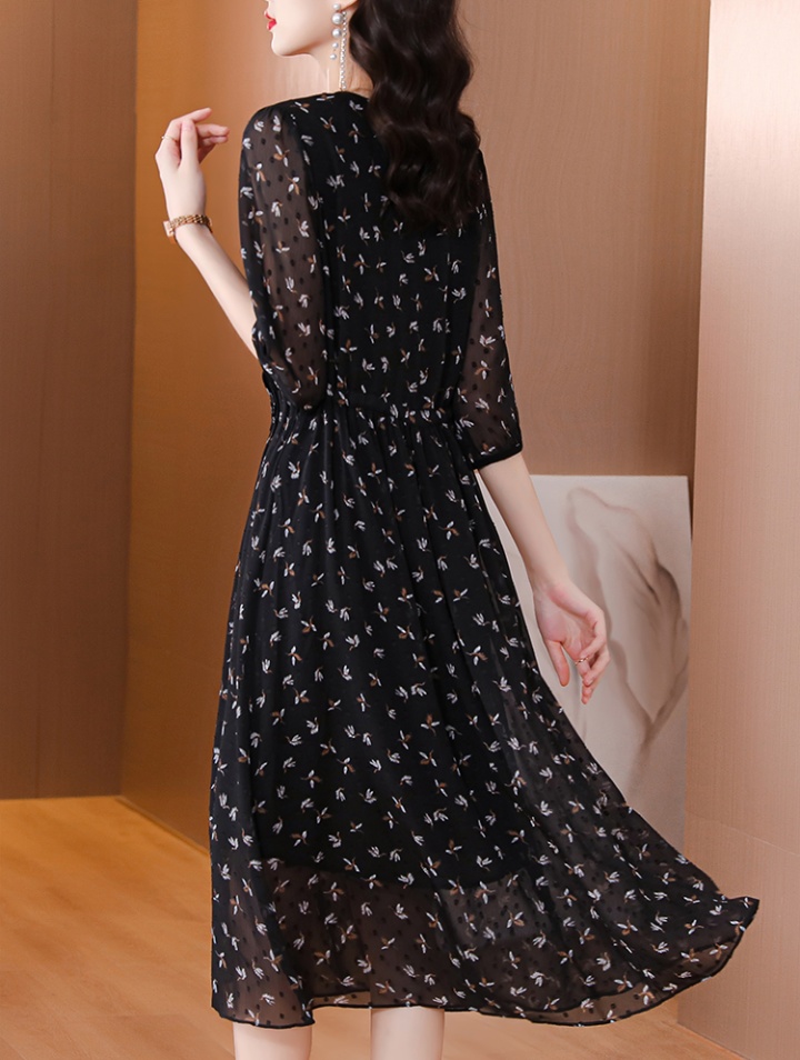 Temperament black long dress summer dress for women