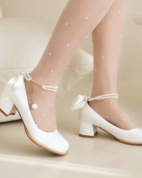 Thick round beads spring shoes