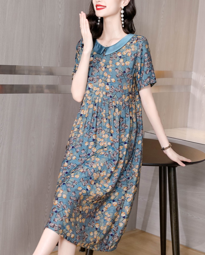 Summer retro luxurious brocade printing dress for women