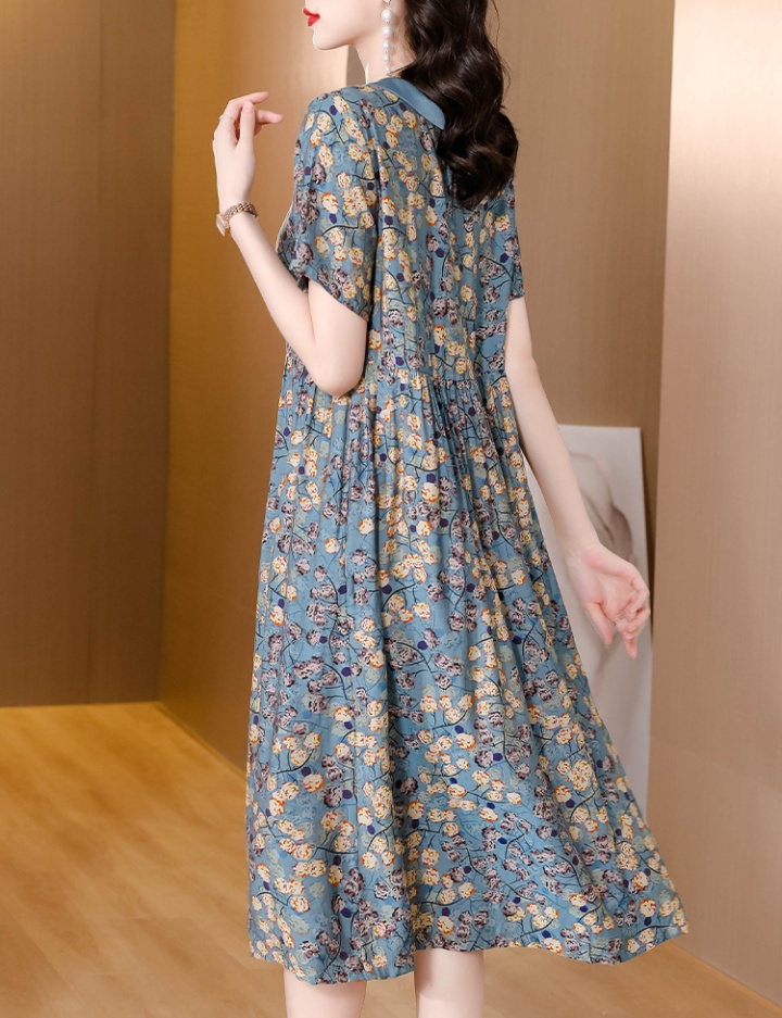 Summer retro luxurious brocade printing dress for women