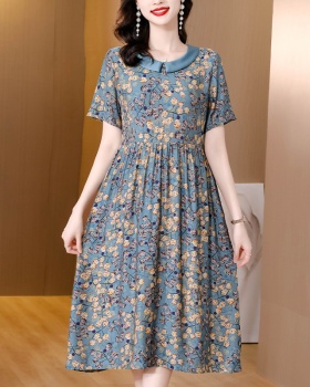 Summer retro luxurious brocade printing dress for women