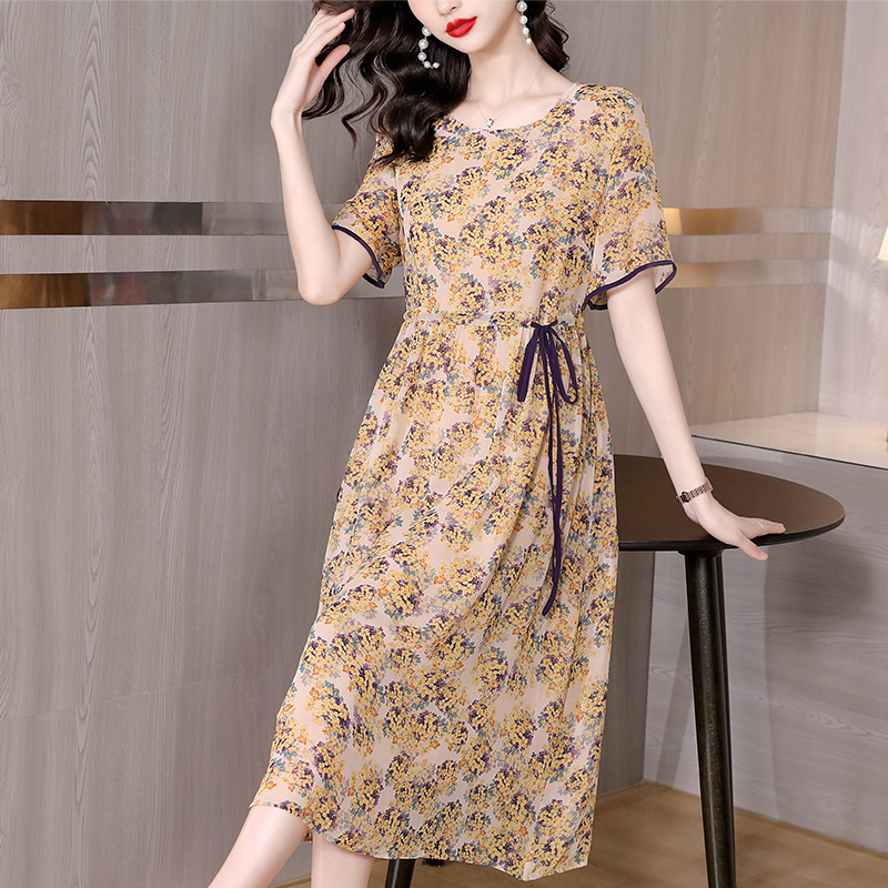 Seaside floral Western style vacation temperament summer dress