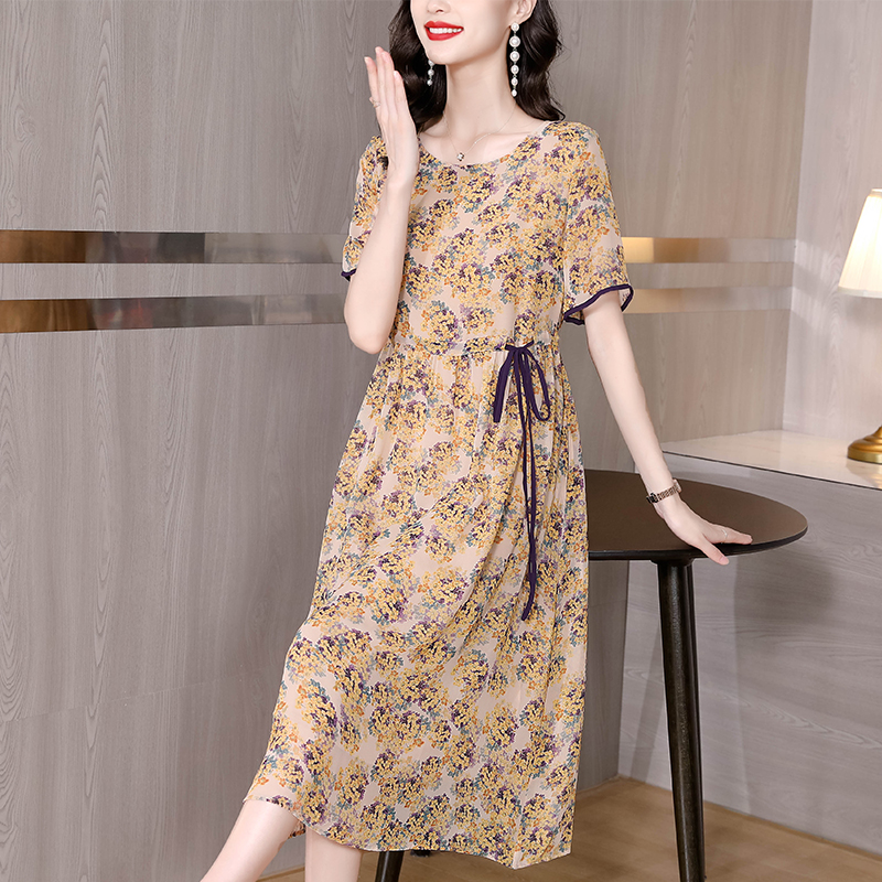 Seaside floral Western style vacation temperament summer dress